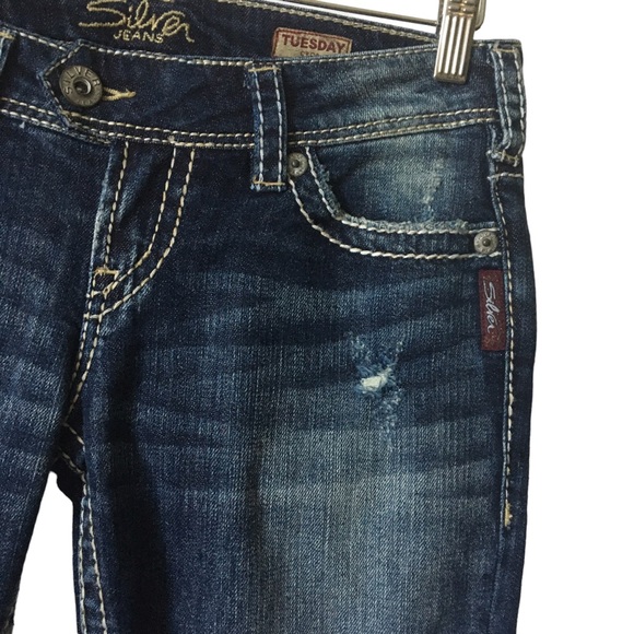 Silver Jeans Tuesday Crop Denim Jeans Size 27 - Picture 6 of 17